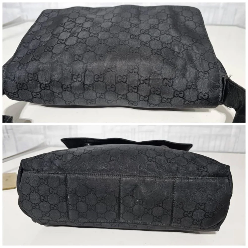 Authentic Gucci GG Nylon Messenger Bag Black - Picture 8 of 12